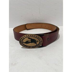 Tech Ether American Eagle/1970s Brown western Leather belt Eagle 48 solid Brass